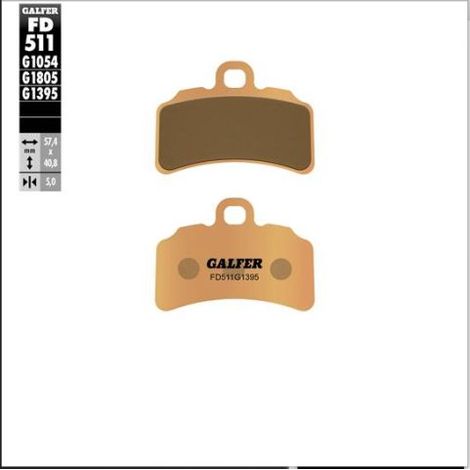 GALFER BREMSBELÄGE SINTERMETALL (GOLD) BETA EVO 125 / 250 / 300 '17-'23, GAS GAS TRIAL GP 125 / 250 / 280 / 300 '19-, TXT 125 / 250 / 280 / 300 '19-, SHERCO 300 ST '21-, MONTESA COTA 260 / 300 '18- (V