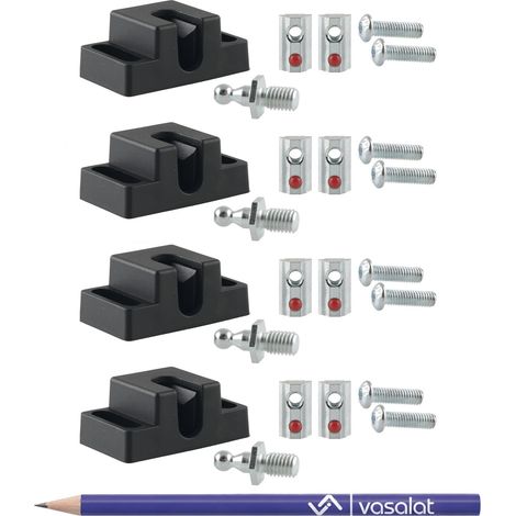 vasalat Kugelschnäpper-Set R40 Nut 8, Linsenkopfschraube M6x20, 4 Stück (1/5)