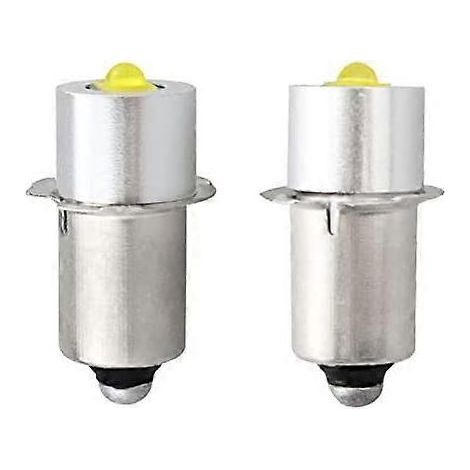 Ampoule LED haute puissance Page 13.5S, lampe torche de rechange, DC 3V 6V 12V, 3W 230lm, 2 pièces (P13.5s, blanc chaud) (1/5)