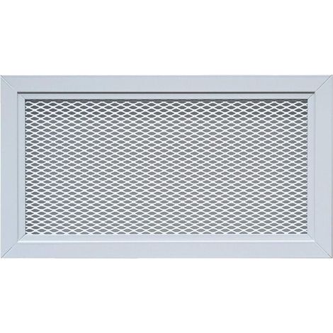 Grille de ventilation aluminium perforé blanc moderne avec filet métallique – RAL9016 – Grille d’aération intérieur extérieur – 30 x 15 cm rectangulaire.