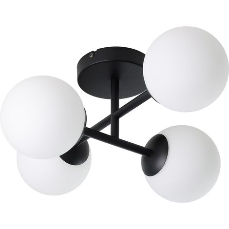 Plafoniera Contemporanea Castrovido Acciaio Nero Bianco 4 Luci G9 4,2 Ip44 (1/2)