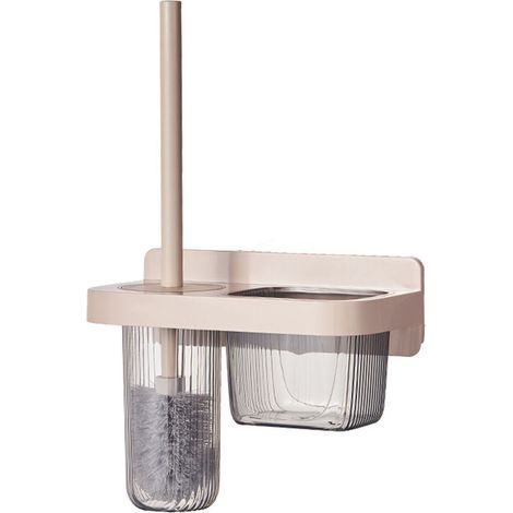 Ensemble de brosse de toilette de salle de bain de nettoyage de à long manche fixée au mur facile à nettoyer les coins morts (1/4)