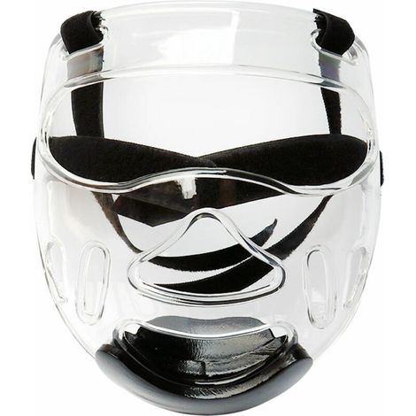 Green Mobility-Casque de boxe Guard Clear Face Guard Casque de protection amovible et resistant aux chocs, Transparent et noir (1/5)