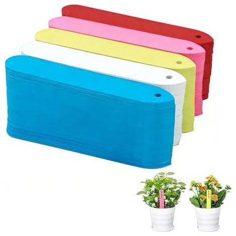 100 pièces Étiquette de Jardinage en Plastique Étiquettes Plantes Suspendues Imperméables Etiquette Jardin Imperméable Convient pour jardin extérieur, potager, verger ou ferme (couleur) couleur - (1/5)
