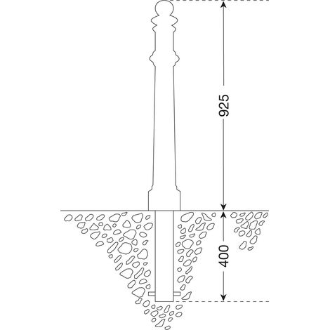MORAVIA Wappen-Poller H 925 (+400) mm Stahlkern DB 703 2 Ösen zum festen Einbau (1/5)