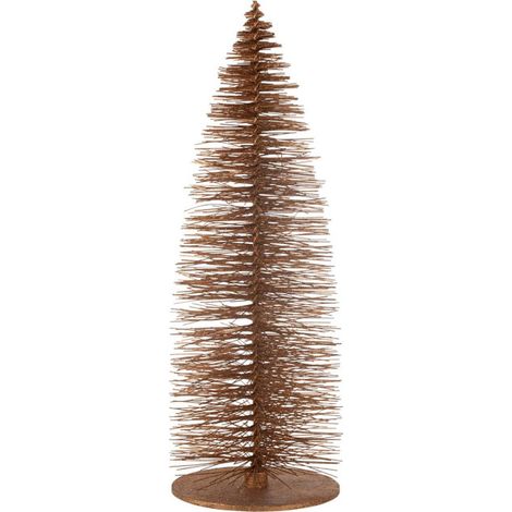 Sapin de Noël Déco à Paillettes "Copper" 140cm Marron (1/2)