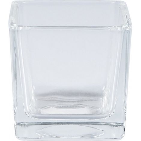 Trade Shop - Vaso Cubo 6x6x6cm Cristallo Trasparente Vetro Candela Confetti Portafiori Pianta -