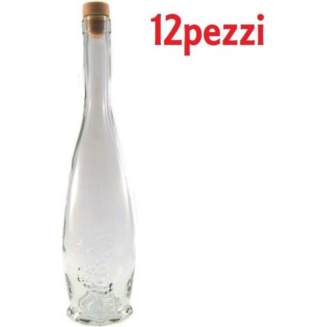 Lot De 12 Bouteilles Goutte-goutte En Verre Transparent Avec Bouchon 500cc