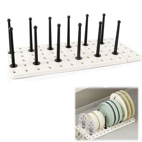 Escurridor ajustable para platos y botellas - Organizador universal de cocina y soporte para cubiertos (1/5)