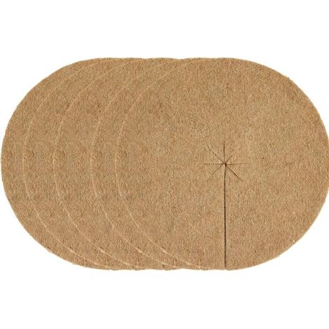 Lot 5 Disques Paillage Ø40cm Feutre de Jute Protection Plante, Mauvaises Herbes, Gel (1/4)