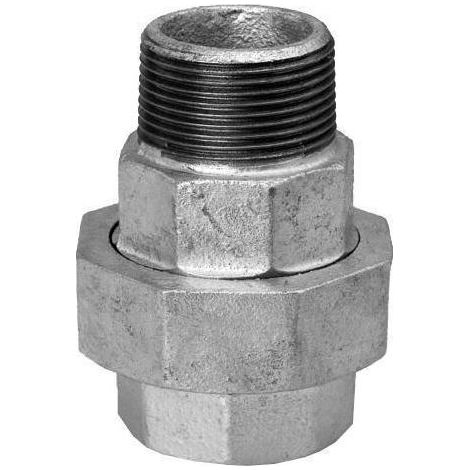 Hermann Schmidt Temperguss Verschraubung DN 32, 1 1/4" konisch dichtend, Innengewinde/Aussengewinde, verzinkt (1/5)