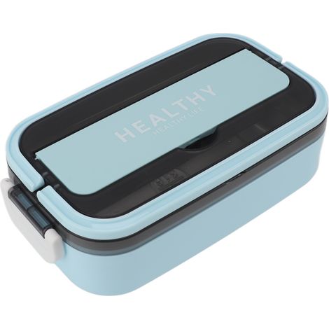Boîte à bento en acier inoxydable 316, capacité 700 ml, étanche, compatible micro-ondes, bleu ciel, idéale pour l'école et le bureau. (1/5)