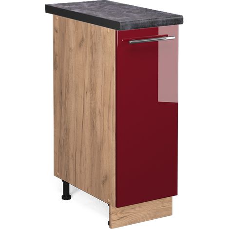 Apothekerschrank Fame-Line, Bordeaux Hochglanz, 30 cm , AP Anthrazit, Vicco