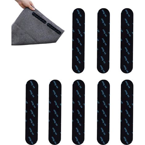 Ruban adhésif + pinces d’angle lavables/réutilisables, protecteur PU, maintien tapis – 4 ou 8 pièces