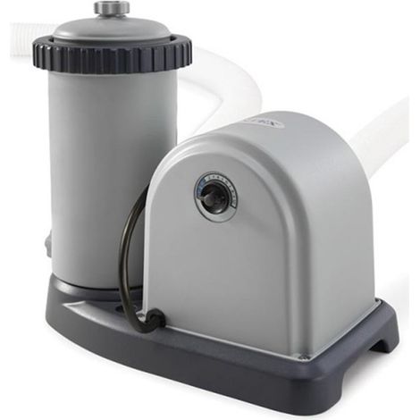 Intex – Epurateur à cartouche 4,4 m³/h pour piscine jusqu'à 23 m³ – Finesse de filtration 20 microns – Livré avec 3 mètres de tuyaux Ø 38 mm