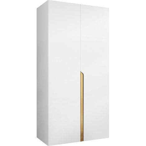 Armario Hartford 579, Blanco, 202x100x52cm, Puertas de armario: Con bisagras, Número de estantes: 0 (1/5)