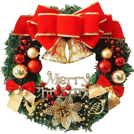Ghirlanda natalizia di medie dimensioni (40 cm) per finestre della porta d'ingresso，stella di Natale artificiale (1/2)