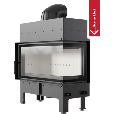 Kratki Kamineinsatz aus Stahl KRATKI FLOKI L rechts 12 kW Ø200 mit Türfeder Kamin (1/5)