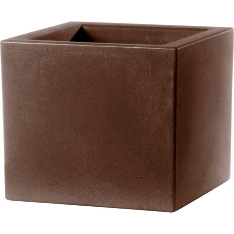 Vaso quadrato bronzo 50x50 cm h 50 mod. Schio cubo (1/5)