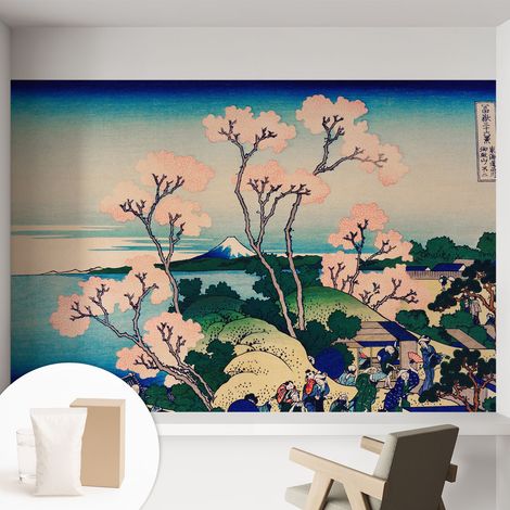 Tapete Dekorative Vliestapete mit Klebe für Wand - Mustertapete - moderne Einrichtung - für Büro Blühende Kirschbäume 152x104 cm