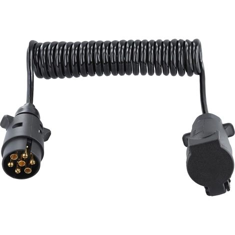 Rallonge Remorque 7Broches Câble D'extension de Remorque 12V Faisceau Câble Adaptateur Remorque Précâblé Spiralé pour Adaptateur Précâblé de 3M pour Voiture Caravane et Camping-Car (1/5)