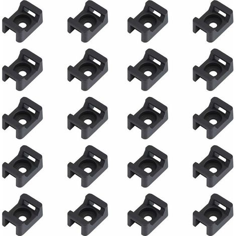 150PCS Attache de câble noir supports 23mmx16mm de type selle support de base de câble (1/5)