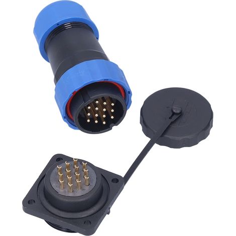 Connecteur étanche IP68 SP2814 prise mâle femelle carrée 4 trous fiche aviation 10A 380V (1/5)