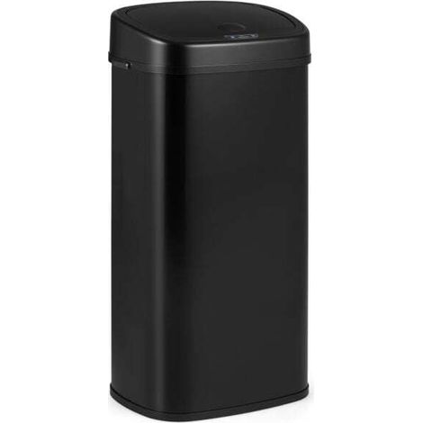 Poubelle de tri automatique noire 68 L en métal à double compartiment avec capteur infrarouge et fermeture douce pour cuisine (1/5)