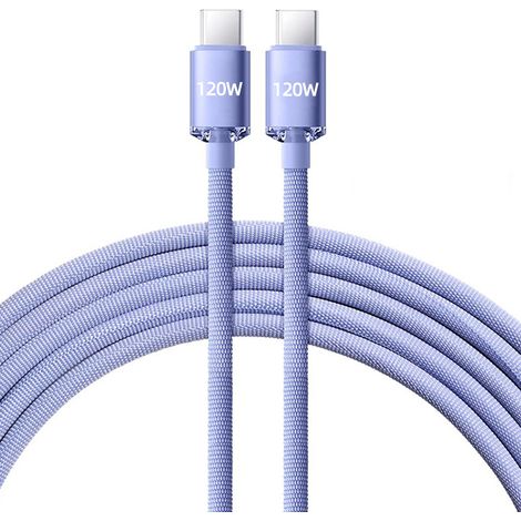 Câble de charge universel 120 W : charge rapide, arrêt automatique, compatible avec Huawei, Samsung, Apple et Garmin, violet,1.5m (1/5)