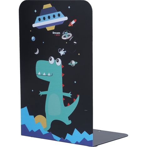 Serre-livres créatifs, serre-livres personnalisés, étagères de bureau, imprimés de dinosaures noirs. (1/5)