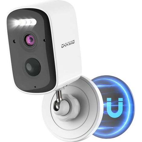 2.5K 5MP Caméra de Surveillance WiFi Extérieure sans Fil Batterie, Vision Nocturne Couleur, Détection de Mouvement, IP65, Audio Bidirectionnel, Alarme Lumineuse (1/5)