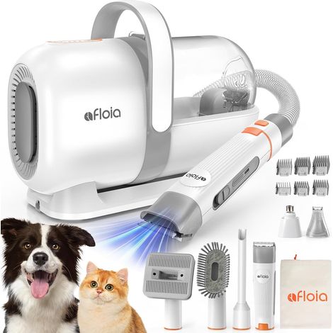 Tondeuse Chien avec Aspirateur, Aspiration 99% des poils d'animaux, Aspirateur poil de chien Chat, 7 Outils de Toilettage éprouvés, 1,5L Ultra-Récipient, Silencieuse (1/5)