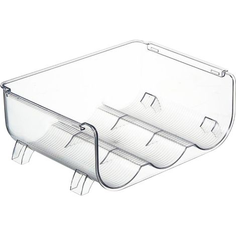 Organisateur de bouteilles d'eau transparent et empilable, gain de place, support de rangement pour bouteilles isothermes, 3 compartiments (1/5)