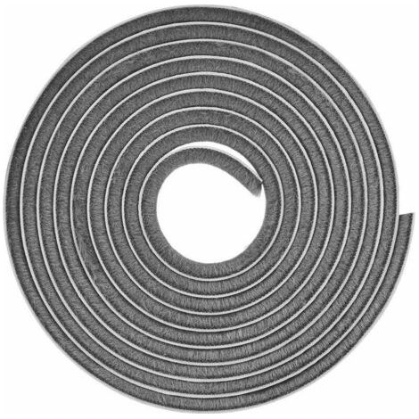 Joint brosse non adhésif gris pour étanchéité fenêtre et porte 7mm x 9mm x 2,5m Réduction des courants d'air et isolation phonique (1/2)
