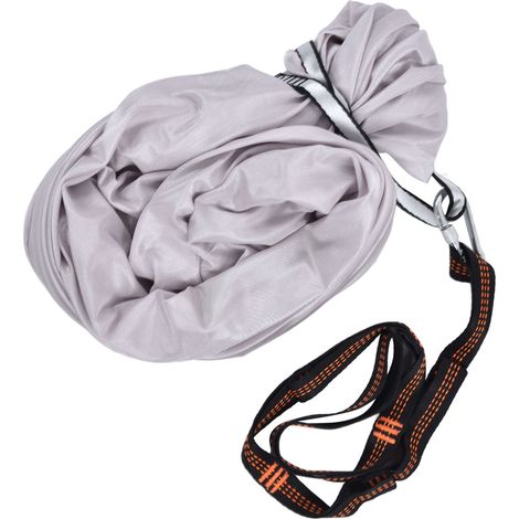 Hamac de yoga aérien sensoriel 1x2.8 m pour enfant, balançoire d'intérieur/extérieur, entraînement élastique, gris (1/5)