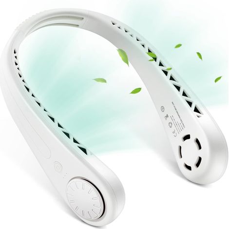 Ventilateur de cou à suspendre sans pales - Mains libres - Rechargeable - 3 vitesses - Pour casque - Portable (1/5)