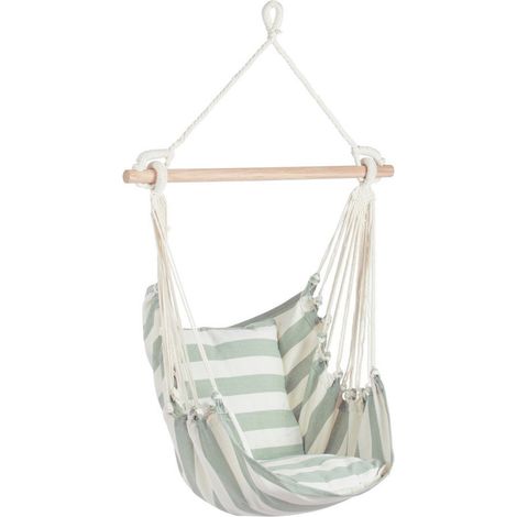 Amaca pensile sospesa "Relax", con barra in legno, seduta comoda, per interno ed esterno, 100 cm -Arancio (1/2)