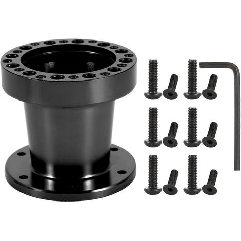 Kit d'adaptateur de moyeu de volant universel en aluminium de 3 pouces (noir) (1/4)