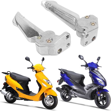 Une paire de pédales en alliage d'aluminium, rétractables automatiquement, adaptées aux motos. (1/5)