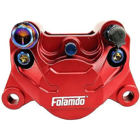 Étrier de frein à disque pour moto, entraxe de 84 mm, diamètre 200 mm, diamètre 220 mm, avant/arrière, 2 pistons, pour scooter, moto tout-terrain, cross, pit bike et Grom - Rouge