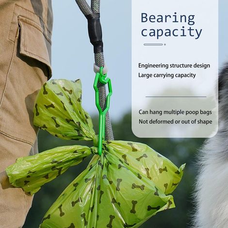 2 PCS Porte-Sac à Déjections Canines pour Laisse, Distributeur de Sacs à Crottes pour Chien, Clip Libérant les Mains lors des Promenades (1/5)