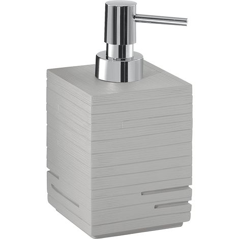 Dosasapone con erogatore in plastica d'appoggio in resina QU81 Gedy serie QUADROTTO Grigio (1/2)