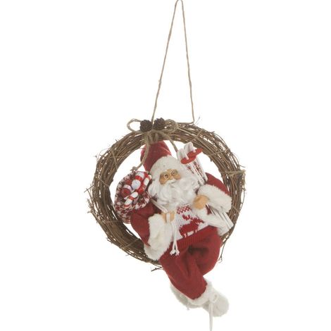Kranz Weihnachtsmann 30cm roter Samt - Feeric lights & christmas