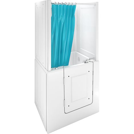 Seniorendusche und Kombination Wanne mit Whirlpool S02D-WP-TH-C-L 100x78x205cm (1/5)