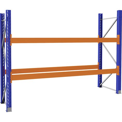 eurokraft pro, Rayonnage à palettes en acier, bleu/orange, h x