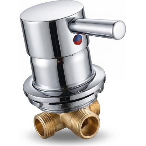 1 Voie Mitigeur Robinet de Douche en Laiton, Robinet de Bain Encastré avec Contrôle Eau Chaude/Froide, Mitigeur Salle De Bain Pour Douche Bain Cabine (Thread) (1/5)