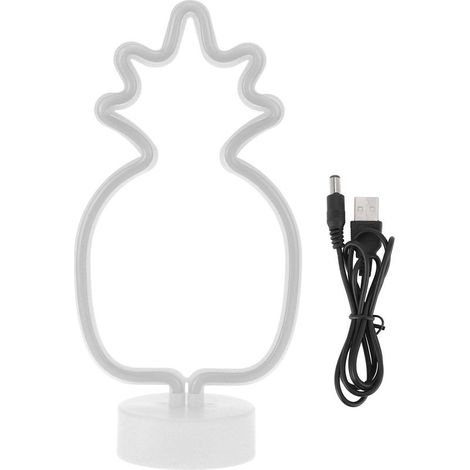 Lumière Neon de Bureau Artisanale avec Support - Lampe de Nuit pour Salon, Chambre (300g, ABS/PVC, IP45, USB/Batterie) (1/5)