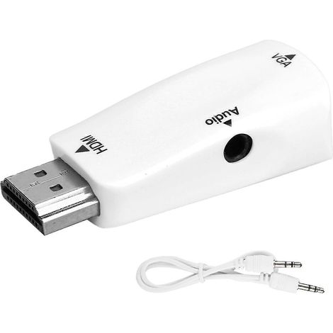 Adaptateur HDMI mâle vers VGA femelle, compatible avec les PC, les ordinateurs portables et les projecteurs. (1/4)