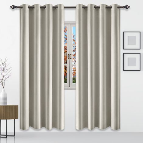 Rideaux occultants, idéaux pour la chambre, à œillets, isolants thermiques et phoniques, pour le salon (lot de 2), dimensions : 132 x 160 cm (largeur x longueur).