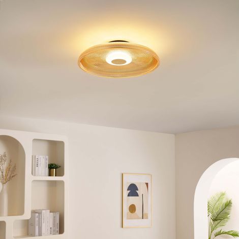 Runde LED-Decken- oder Wandleuchte strukturiertes Bernsteinglas - Ossara (1/5)